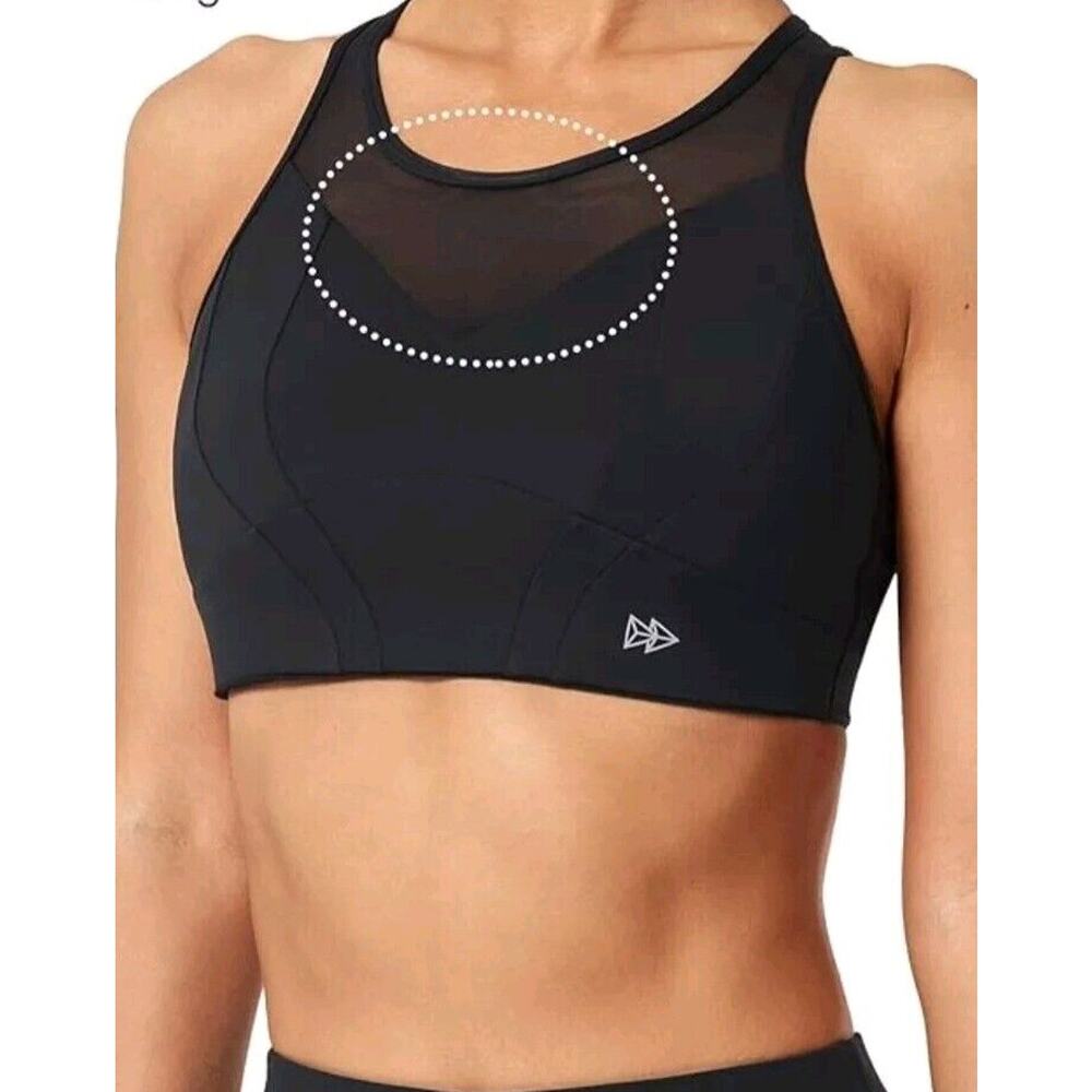 Yvette High Neck Supportive Sports Bra No Bounce Moisture Wicking Racerbac Small